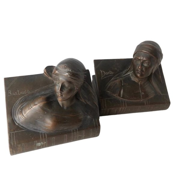 Jennings Brothers Dante & Beatrice Bronzed Bookends (A5004) - Picture 1 of 5